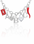 The Caitlin 3 Initial Charm Necklace Silver