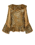 Samantha Lace Frill Blouse Vintage Leopard