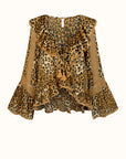 Samantha Lace Frill Blouse Vintage Leopard