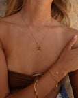 The Cross Initial Necklace A - Z Gold