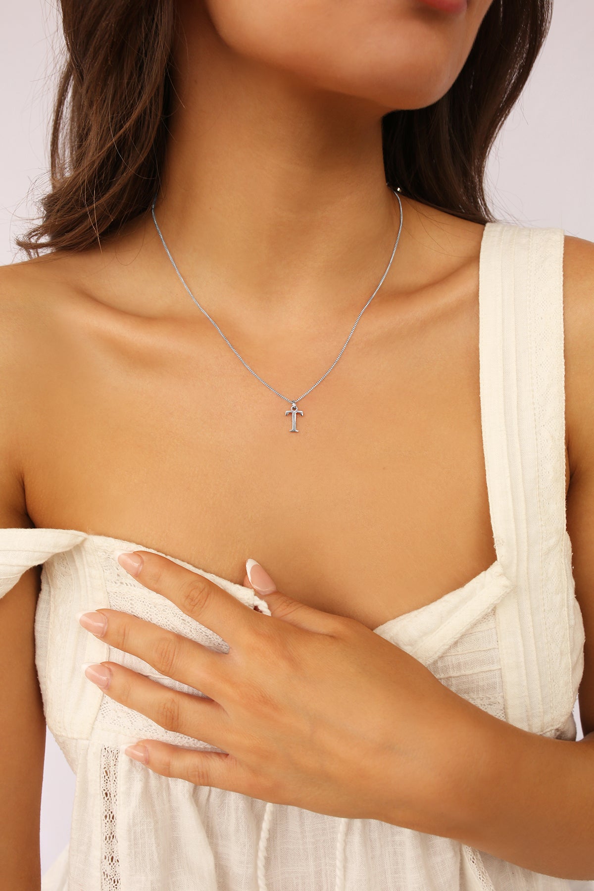 Initial Necklace Classic Silver A-Z