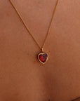 The Crimson Heart Pendant Necklace Gold