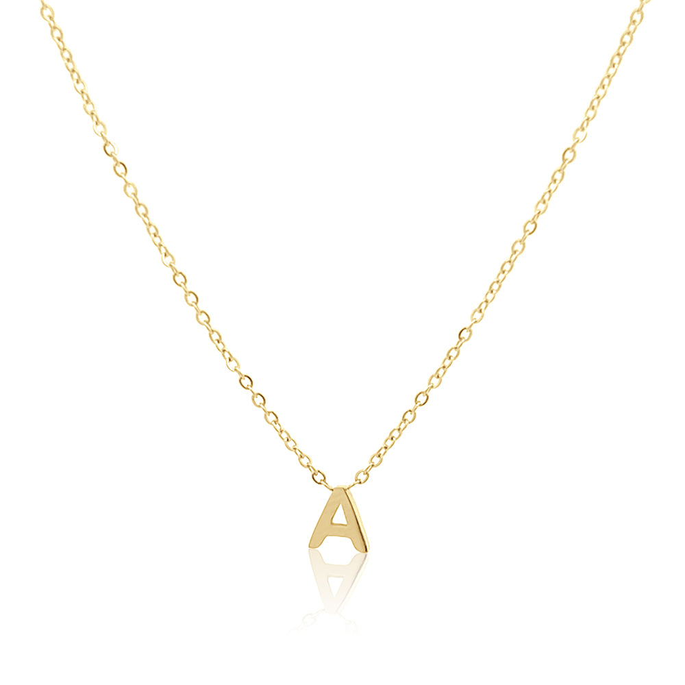 Petite Initial Choker Necklace Gold A-Z