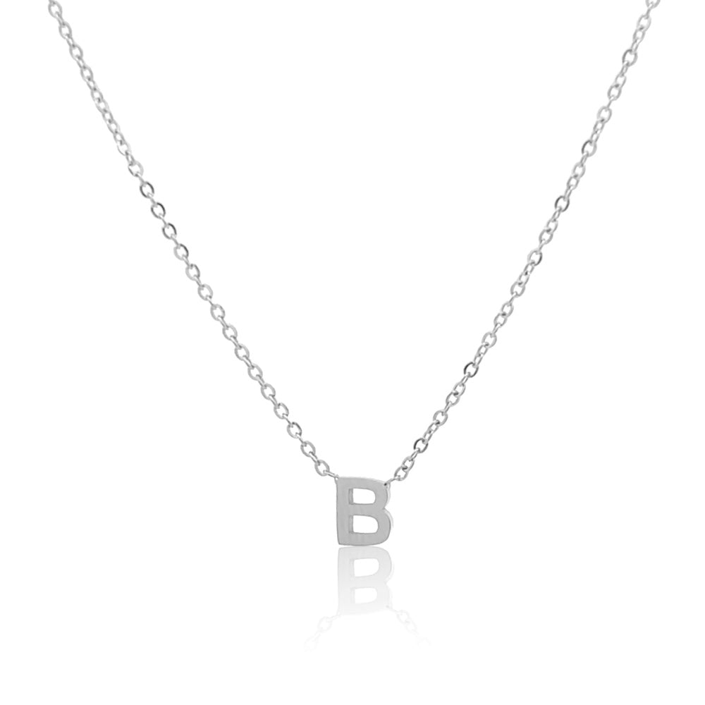 Petite Initial Choker Necklace Silver A-Z