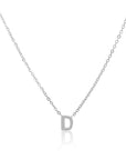 Petite Initial Choker Necklace Silver A-Z