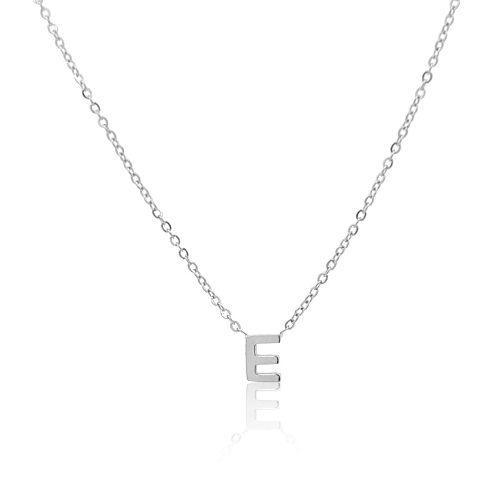 Petite Initial Choker Necklace Silver A-Z