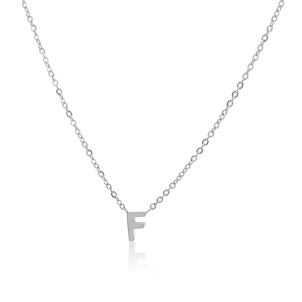 Petite Initial Choker Necklace Silver A-Z