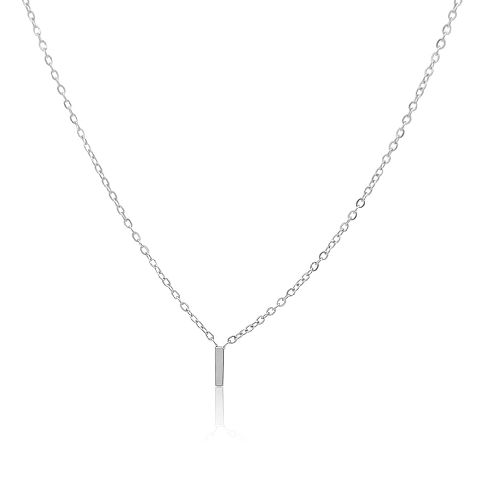 Petite Initial Choker Necklace Silver A-Z