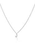 Petite Initial Choker Necklace Silver A-Z