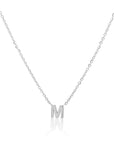 Petite Initial Choker Necklace Silver A-Z
