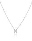 Petite Initial Choker Necklace Silver A-Z