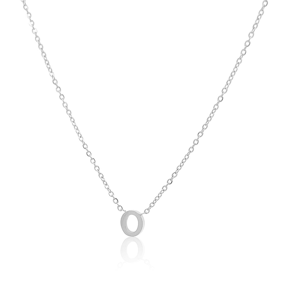 Petite Initial Choker Necklace Silver A-Z