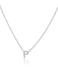 Petite Initial Choker Necklace Silver A-Z