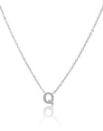 Petite Initial Choker Necklace Silver A-Z