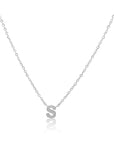 Petite Initial Choker Necklace Silver A-Z