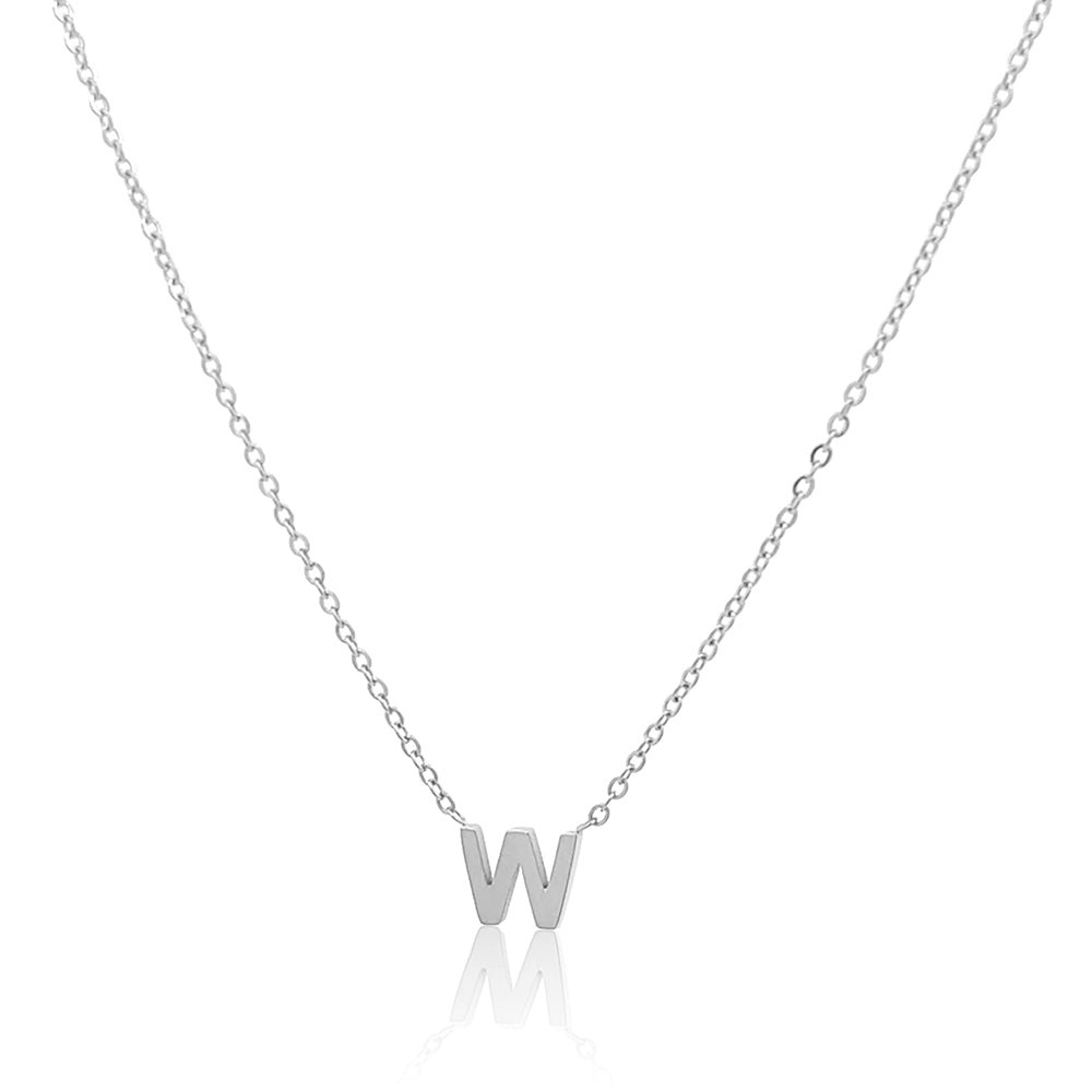 Petite Initial Choker Necklace Silver A-Z