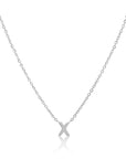 Petite Initial Choker Necklace Silver A-Z