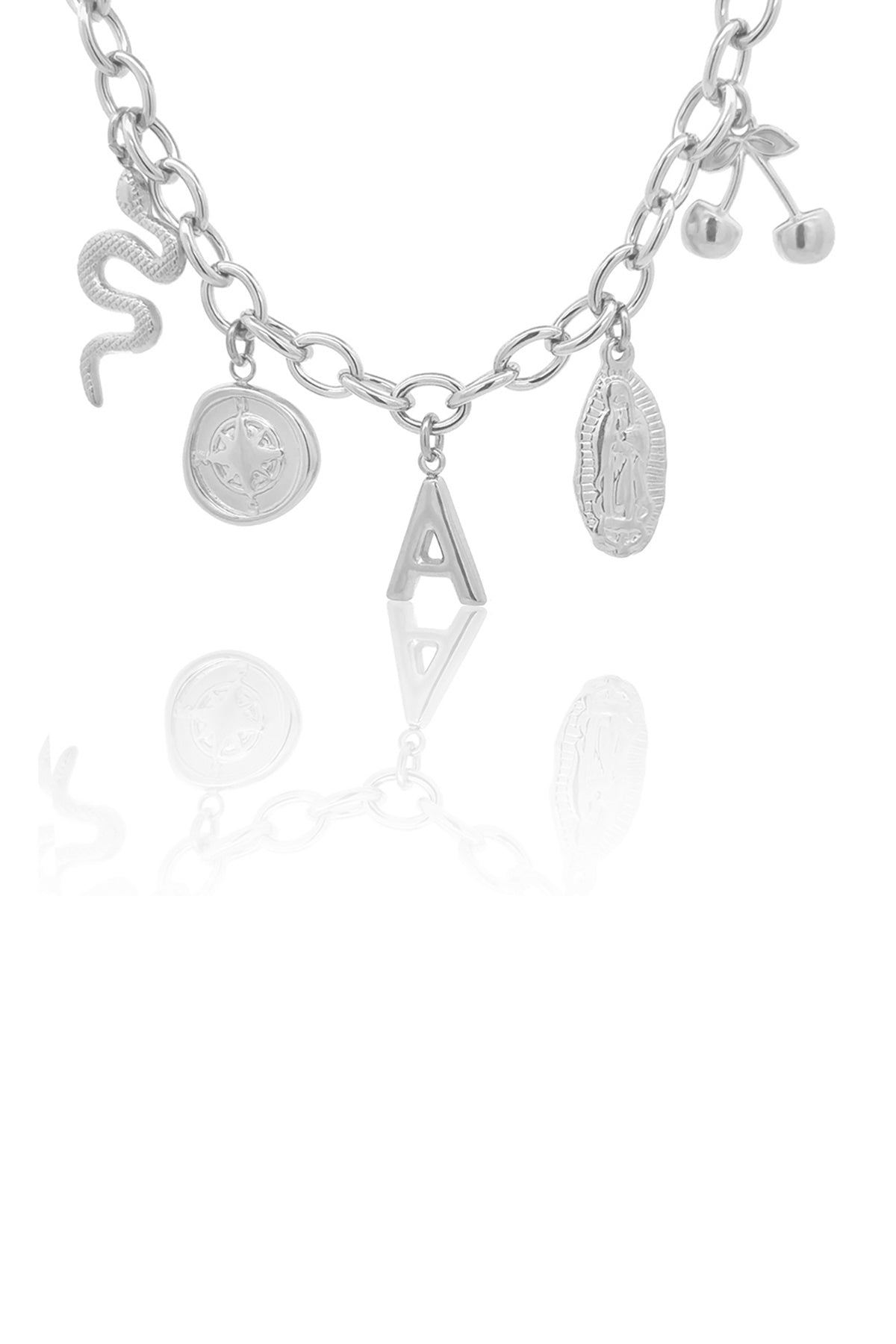 The Renewal Initial Charm Necklace A - Z Gold