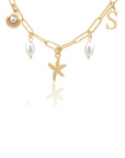 The Marina Initial Charm Necklace A - Z Gold