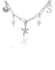 The Marina Initial Charm Necklace A - Z Silver