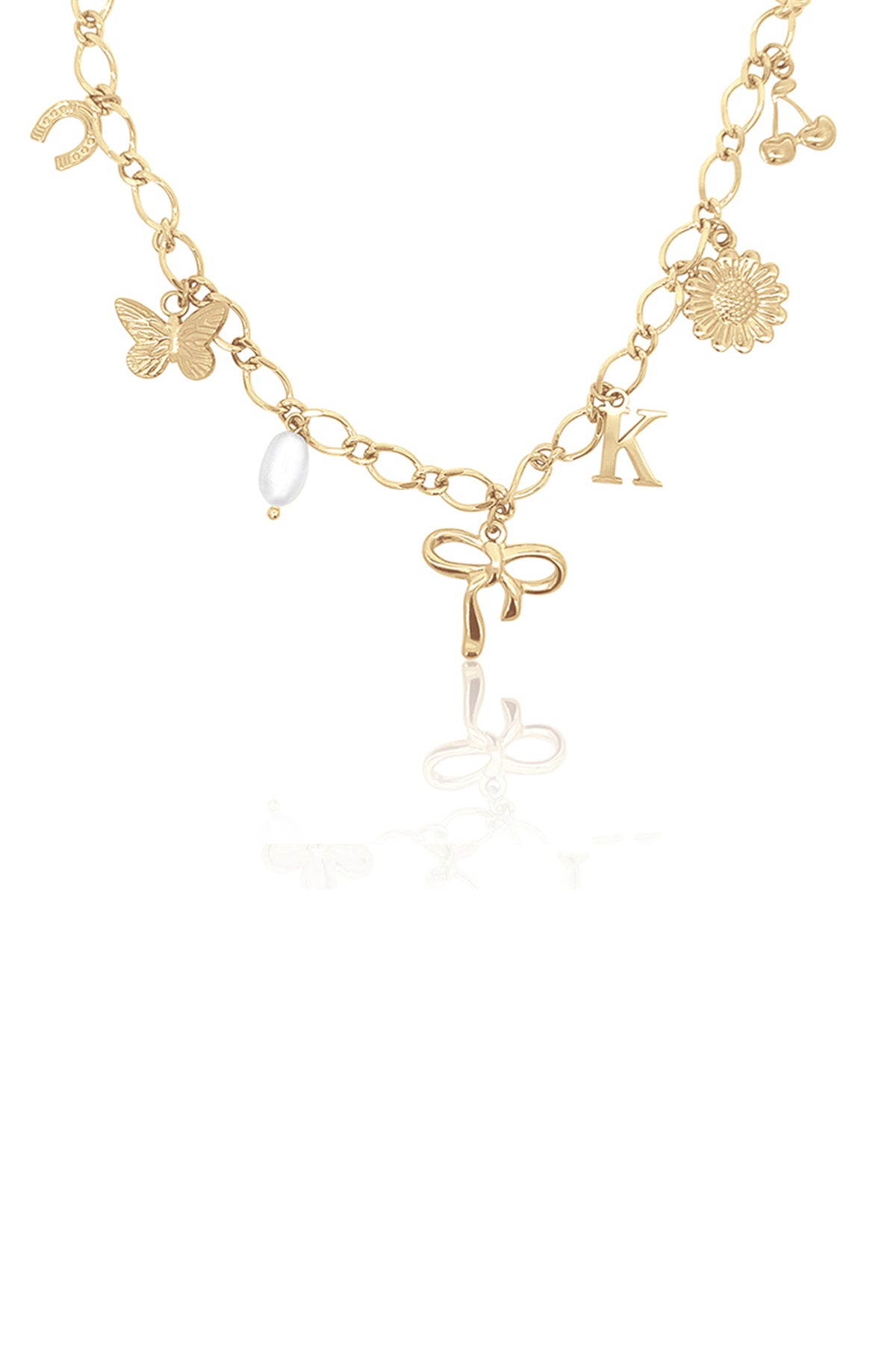 The Lucky Charm Initial Necklace A -Z Silver