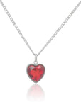 The Crimson Heart Pendant Necklace Silver