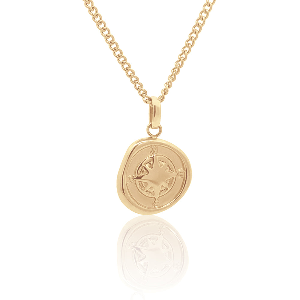 The Meridian Compass Necklace Gold