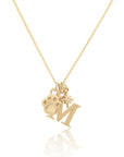 The Paw & Initial Necklace A - Z Gold