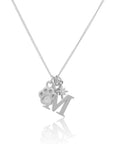 The Paw & Initial Necklace A - Z Silver