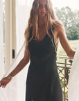 Vina Lace Slip Dress Midnight