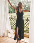 Vina Lace Slip Dress Midnight