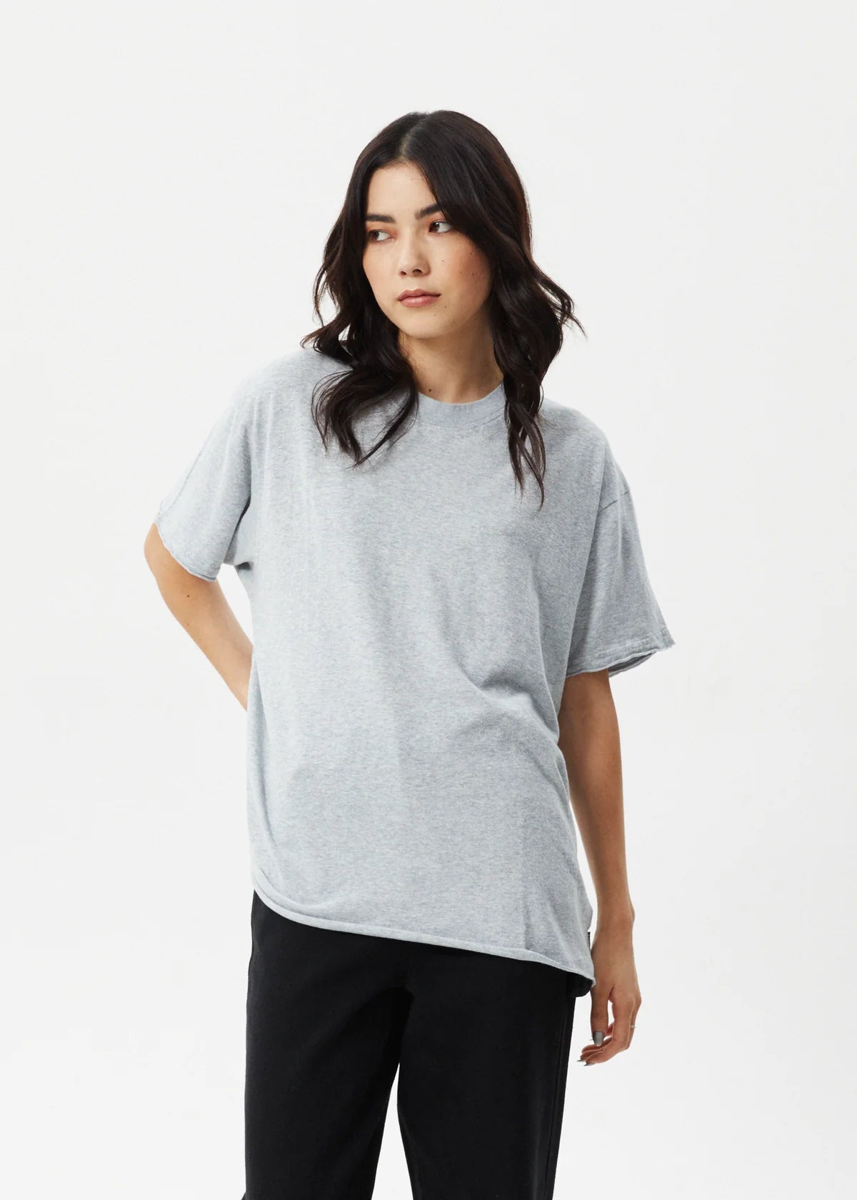 Slay Oversized Tee Shadow Grey Marle
