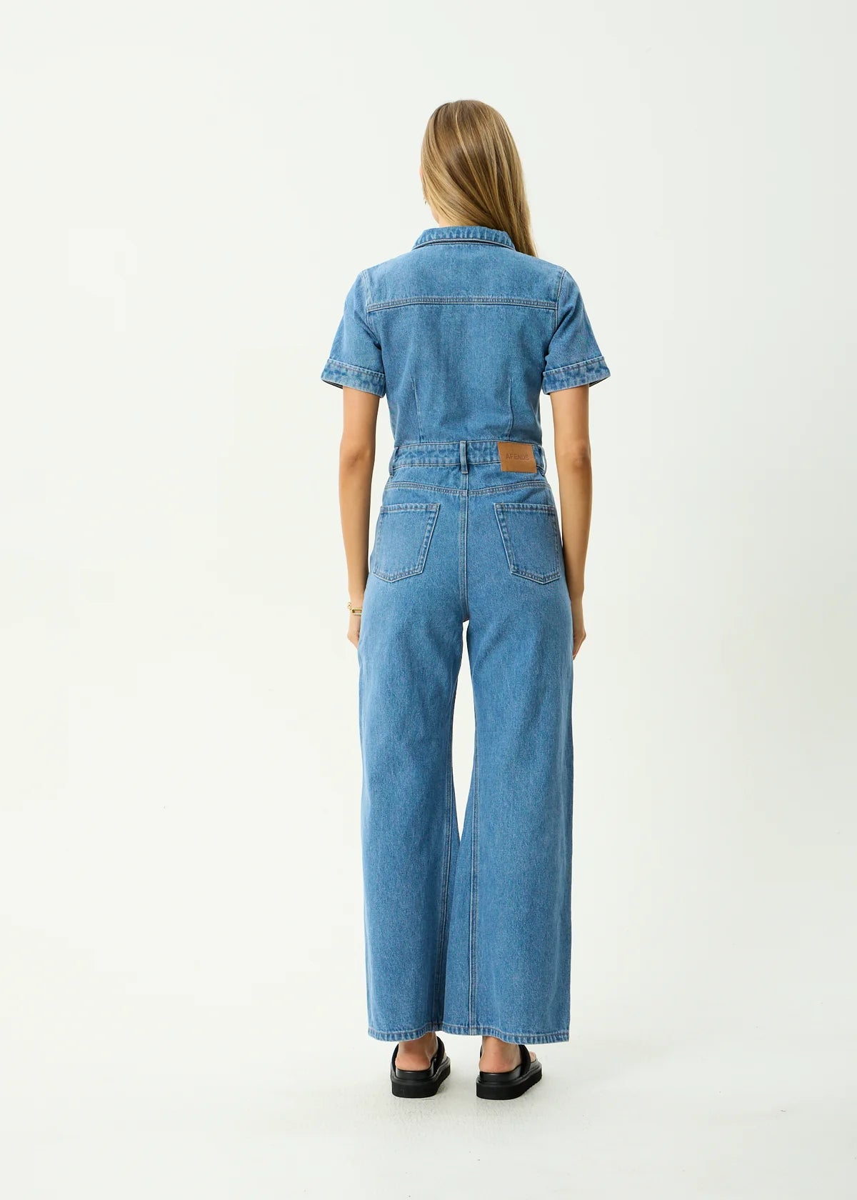 Miami Denim Flared Leg Jumpsuit Worn Blue