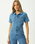 Miami Denim Flared Leg Jumpsuit Worn Blue