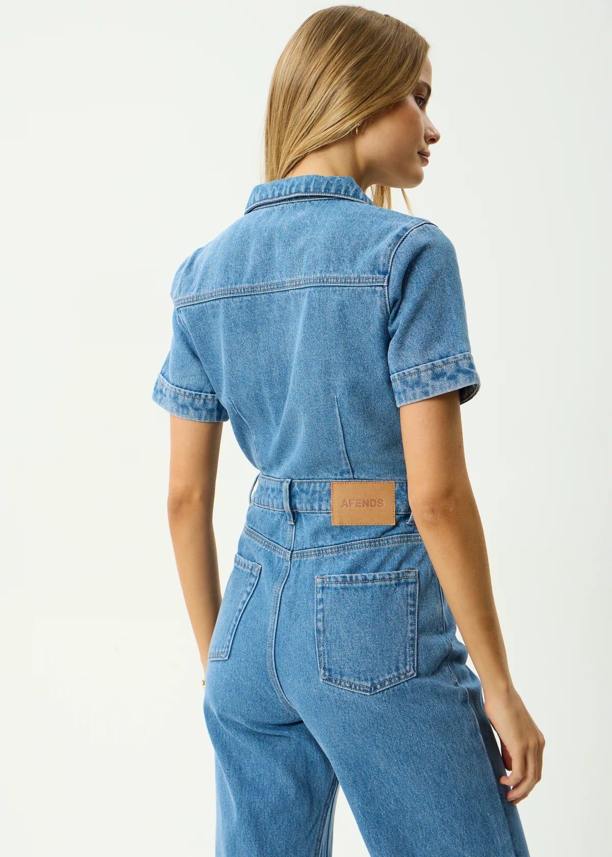 Miami Denim Flared Leg Jumpsuit Worn Blue