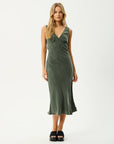 Gia Cupro Maxi Dress Deep Green