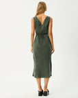 Gia Cupro Maxi Dress Deep Green