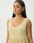 Sunday Seersucker Midi Dress Lemon Check