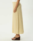 Sunday Seersucker Maxi Skirt Lemon Check