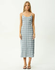 Lagoon Seersucker Midi Dress Overcast Check
