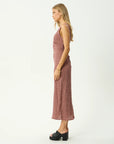 Capricorn Tully Seersucker Maxi Dress Burgundy / Beige Check