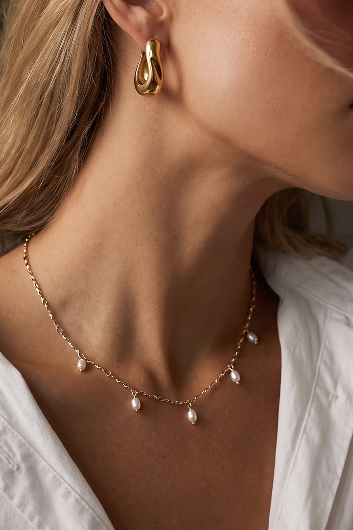 Annabelle Pearl Necklace Gold