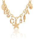 The Annabelle 3 Initial Charm Necklace Gold