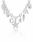 The Annabelle 3 Initial Charm Necklace Silver