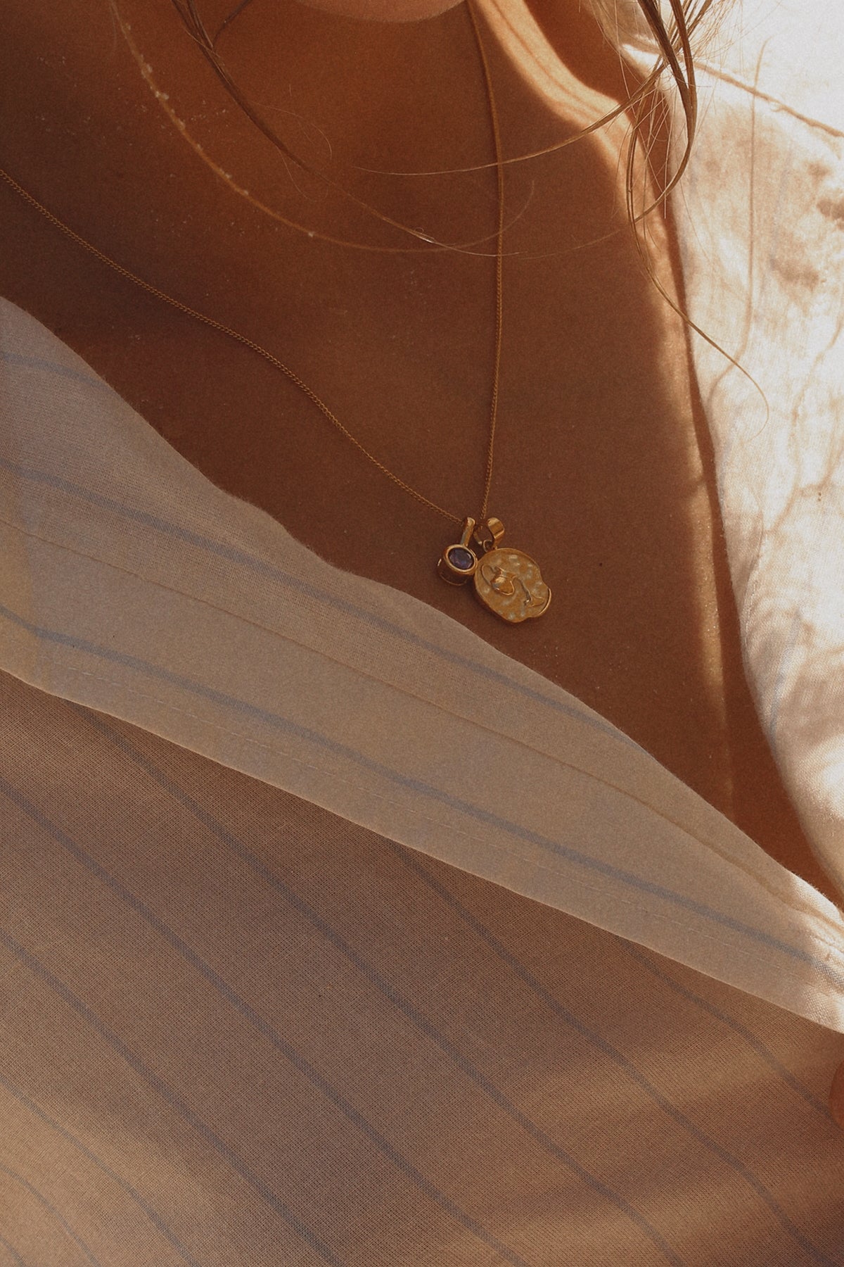 Aquarius Coin Necklace With Your Birthstone Gold