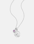Aquarius Coin Necklace With Your Birthstone Silver