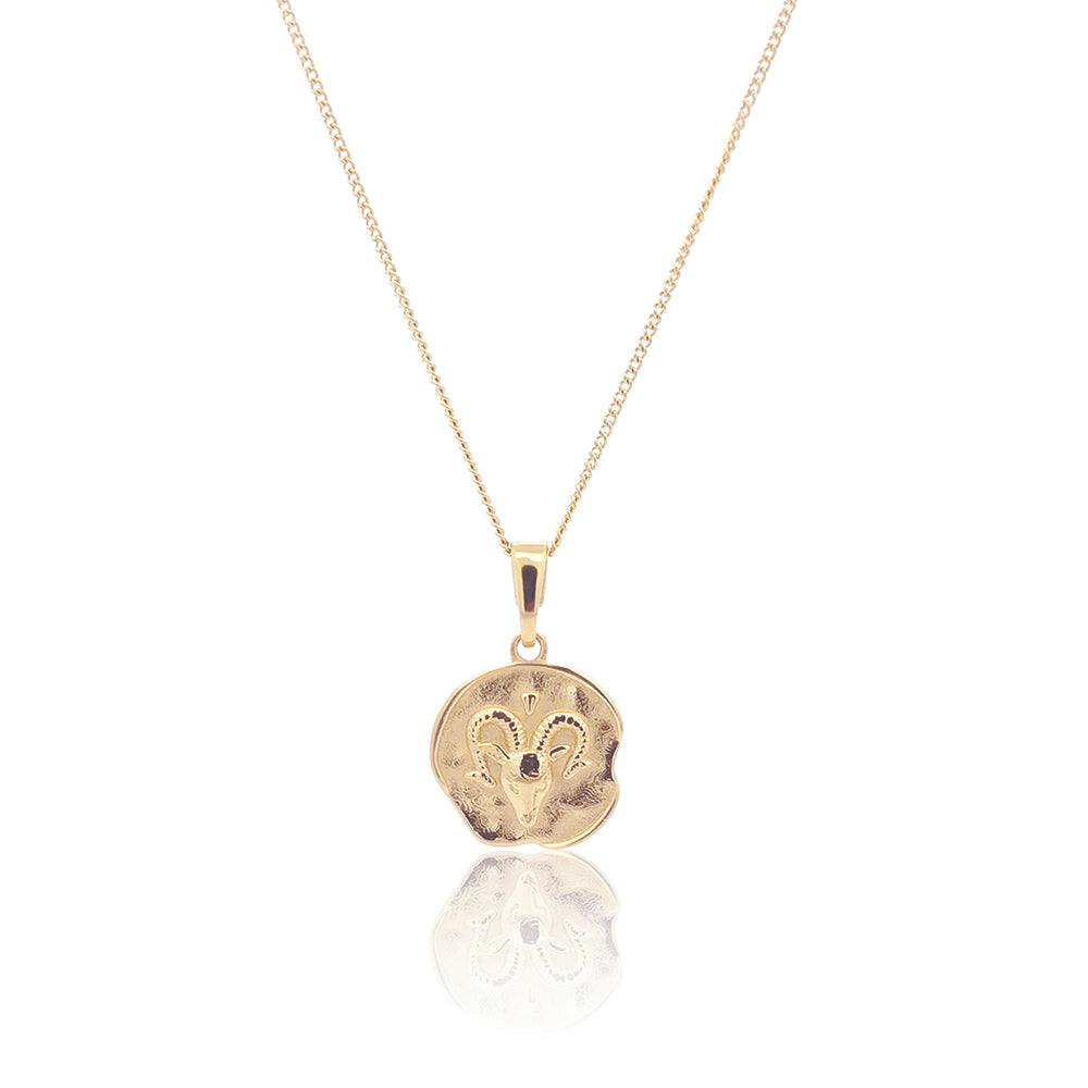 Aries Coin Necklace Gold