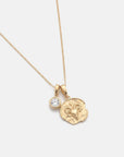 Aries Coin Necklace With Your Birthstone Gold