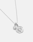 Aries Coin Necklace With Your Birthstone Silver