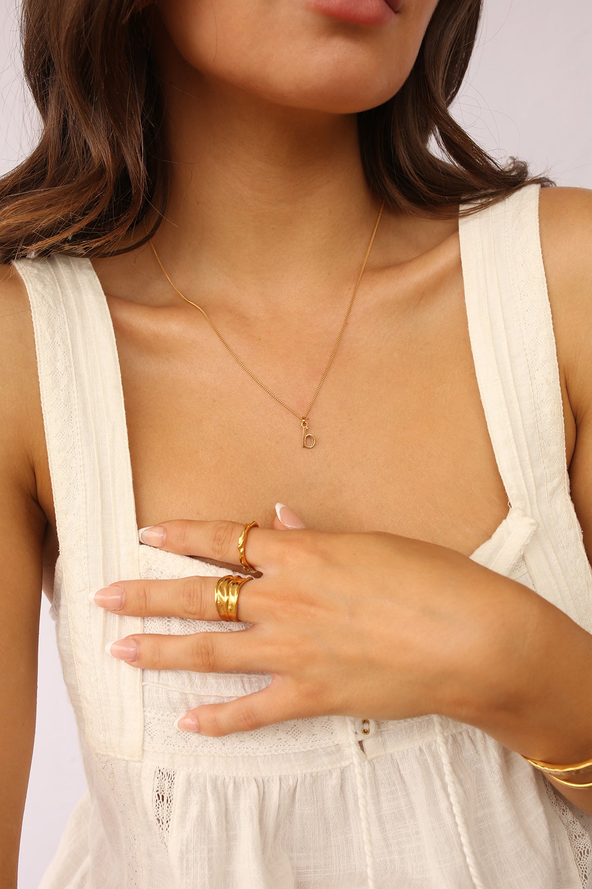 Initial Necklace Lower Case Gold A-Z